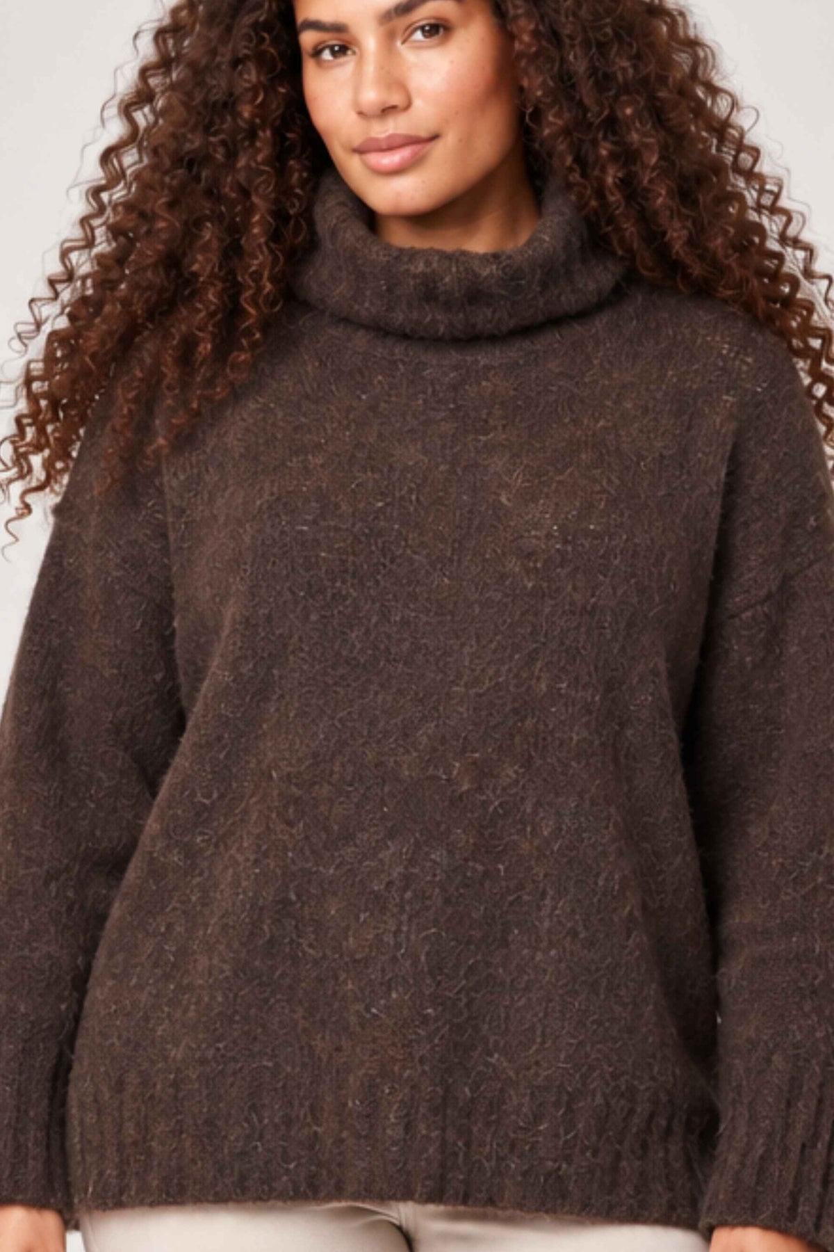 Noen wool cowl jumper - Cocoa