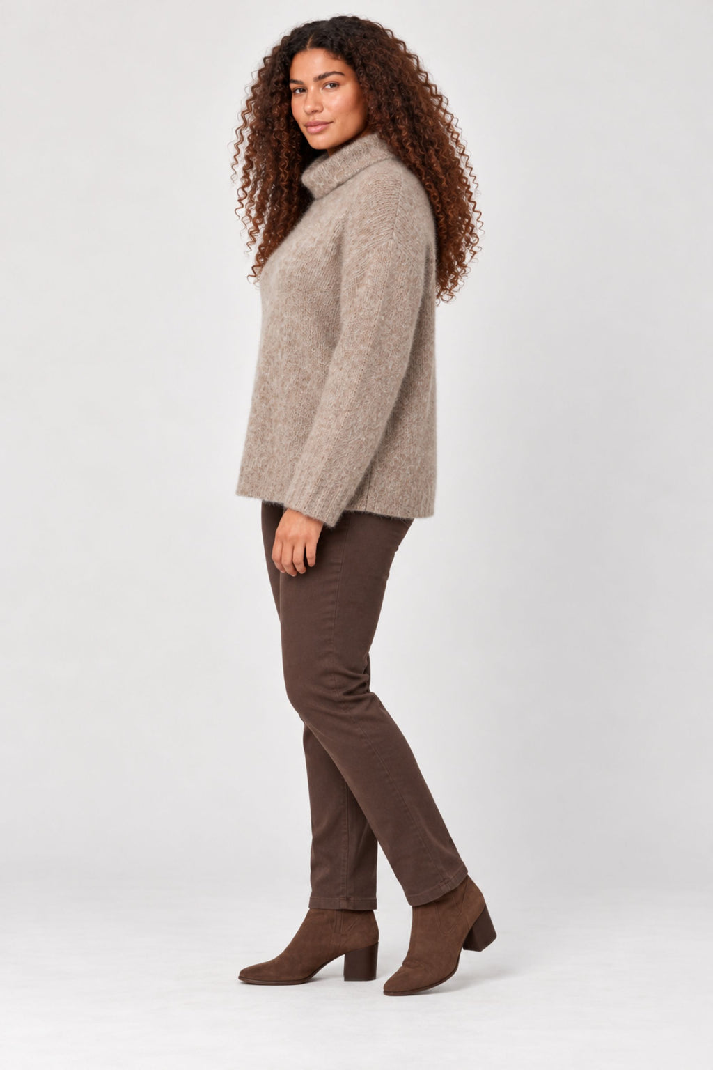 Noen wool cowl jumper - Latte