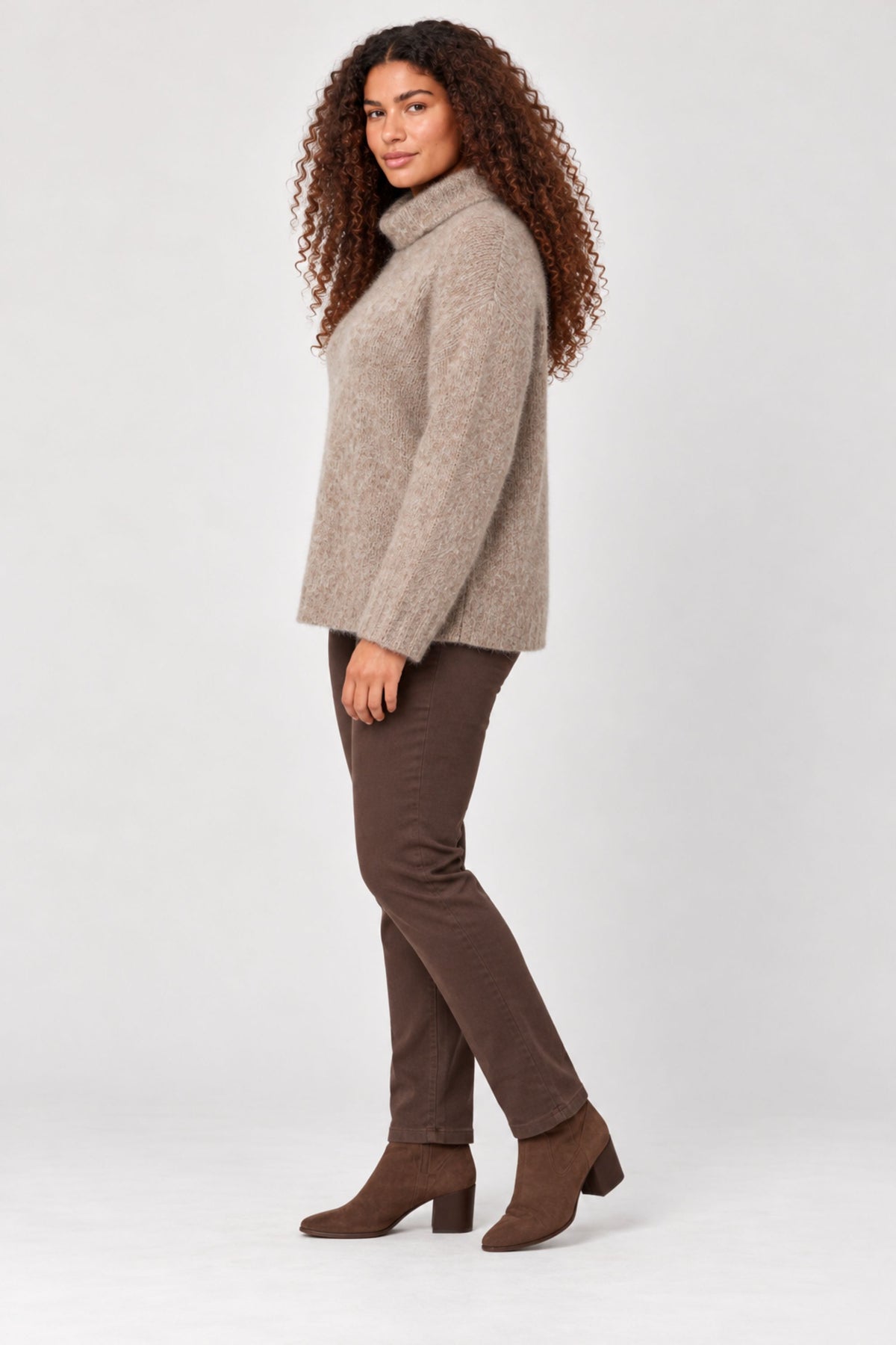 Noen wool cowl jumper - Latte