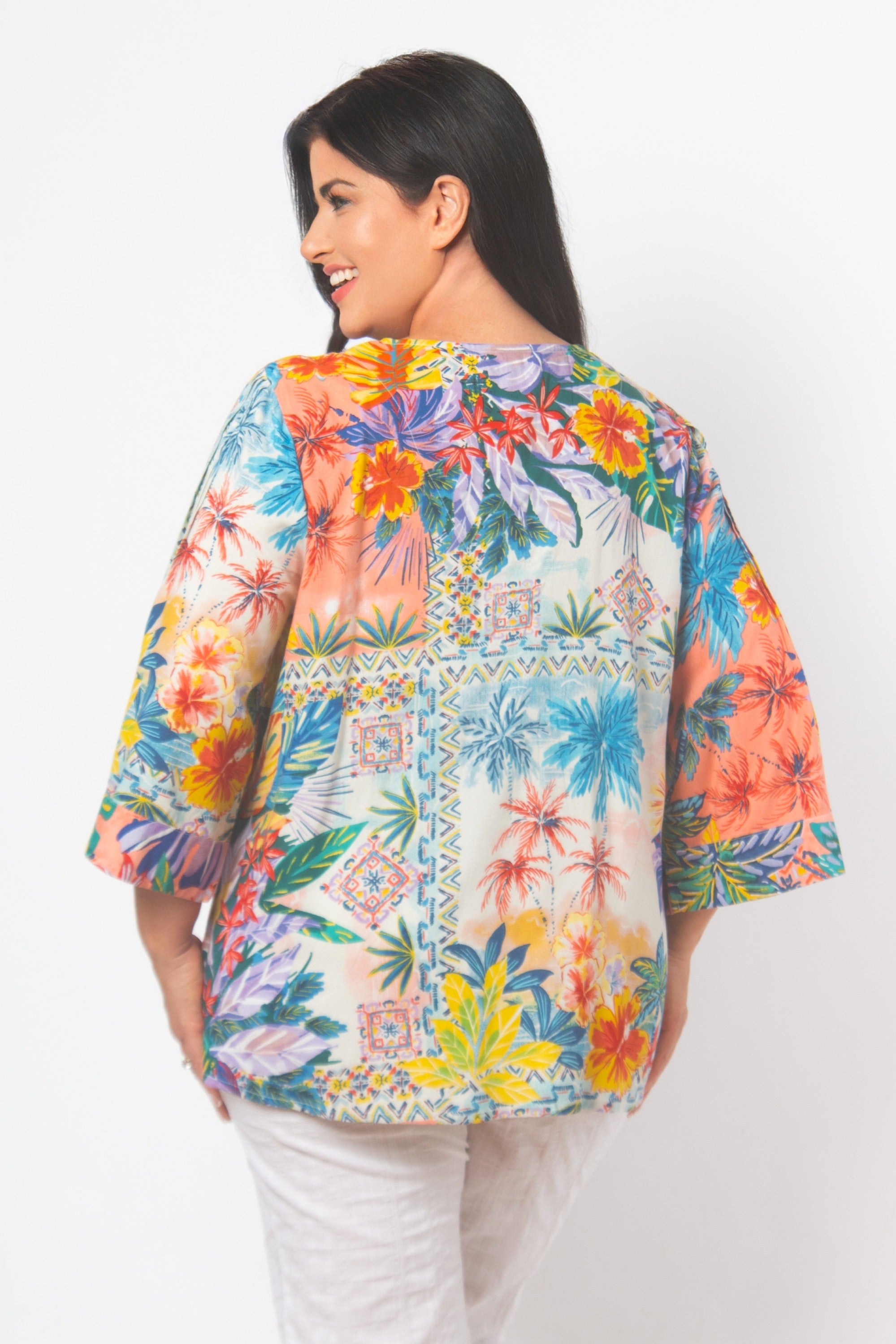 Orientique Aruba top - Purple Multi