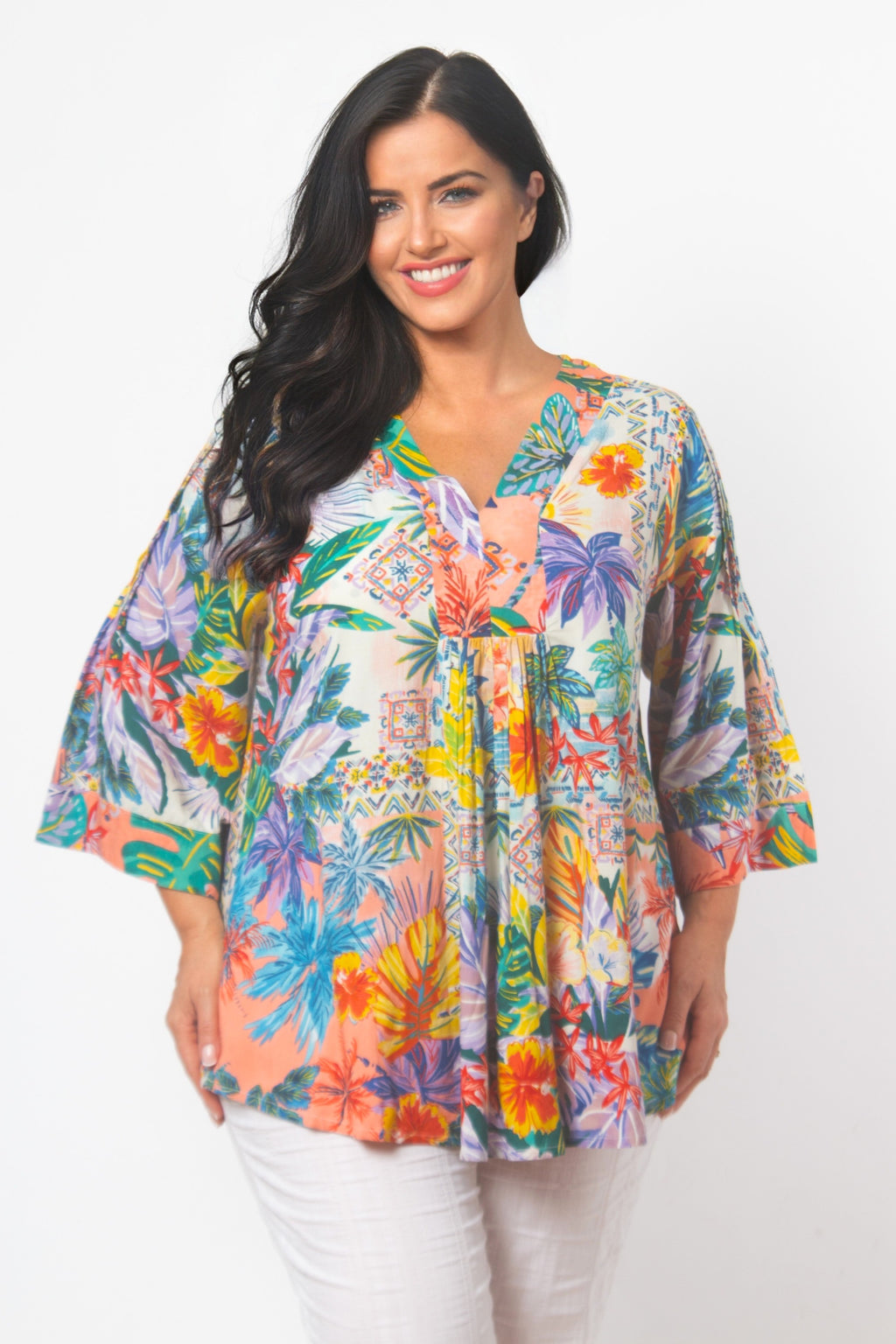 Orientique Aruba top - Purple Multi