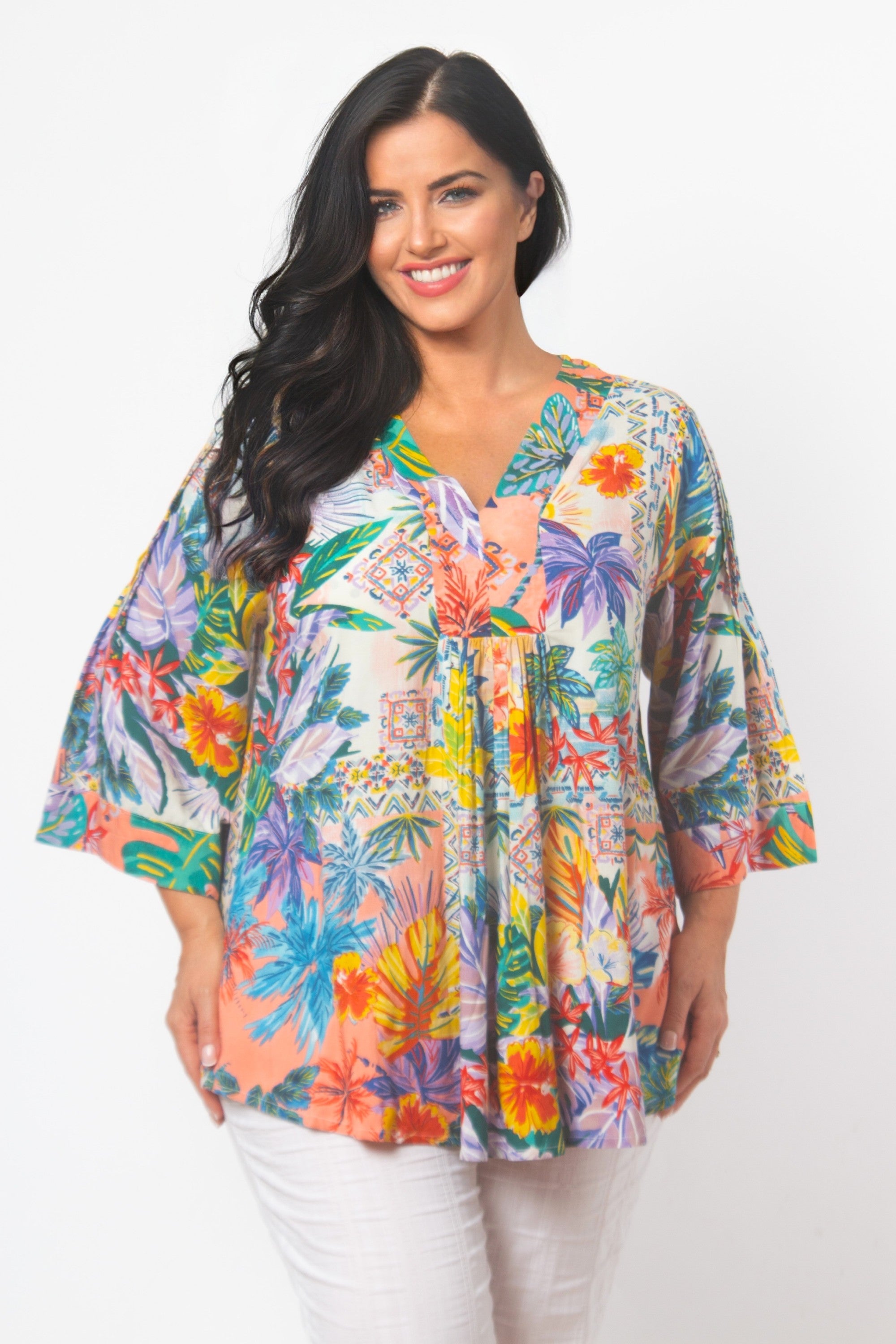 Orientique Aruba top - Purple Multi