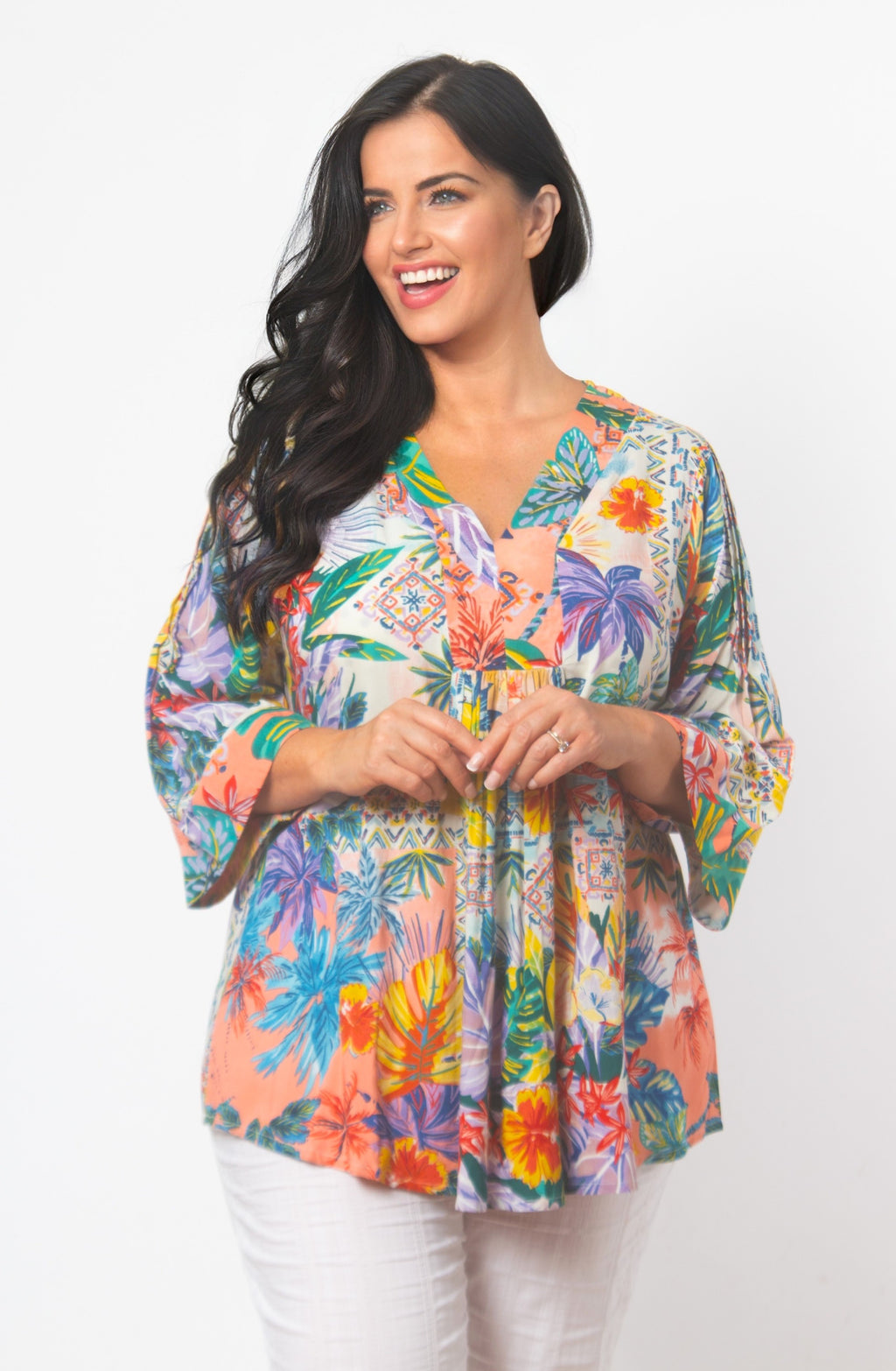 Orientique Aruba top - Purple Multi