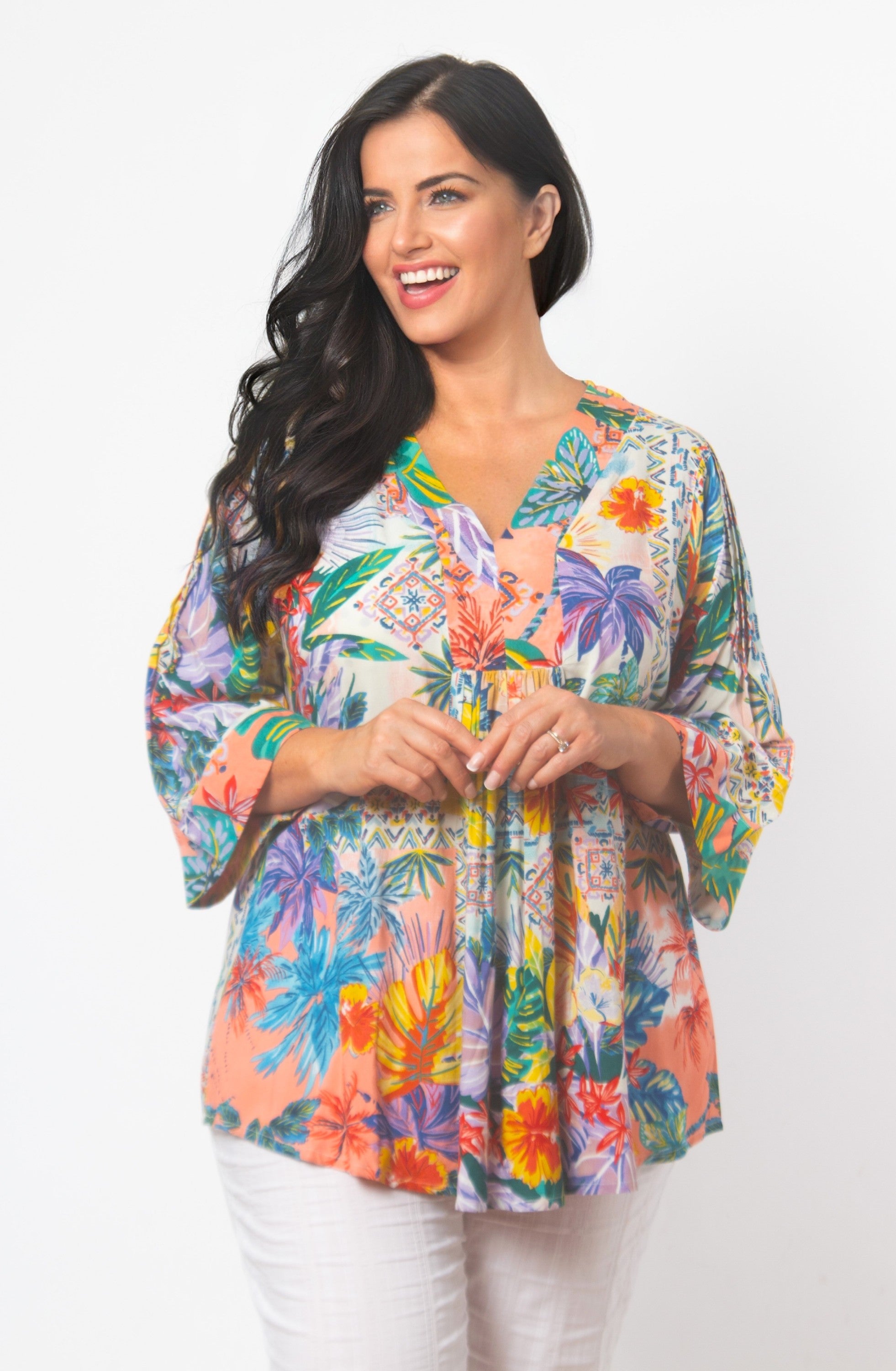 Orientique Aruba top - Purple Multi