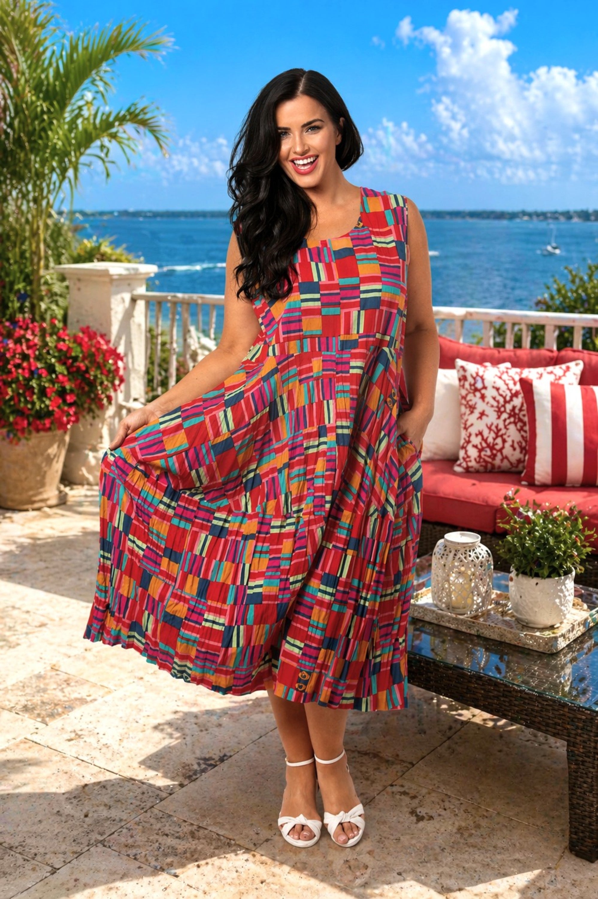 Orientique Peru dress - Red