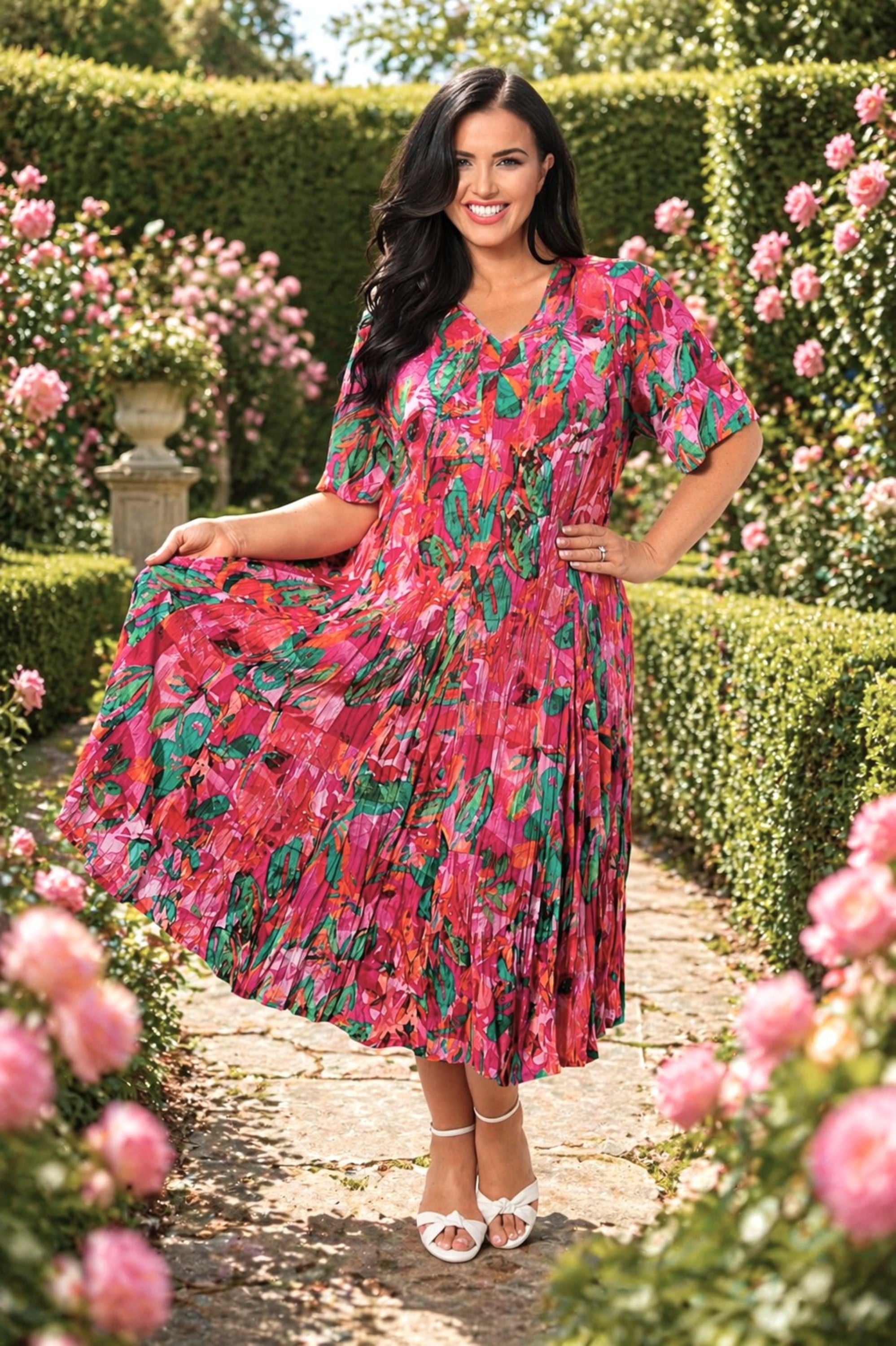 Orientique Sao Paulo godet dress - Pink