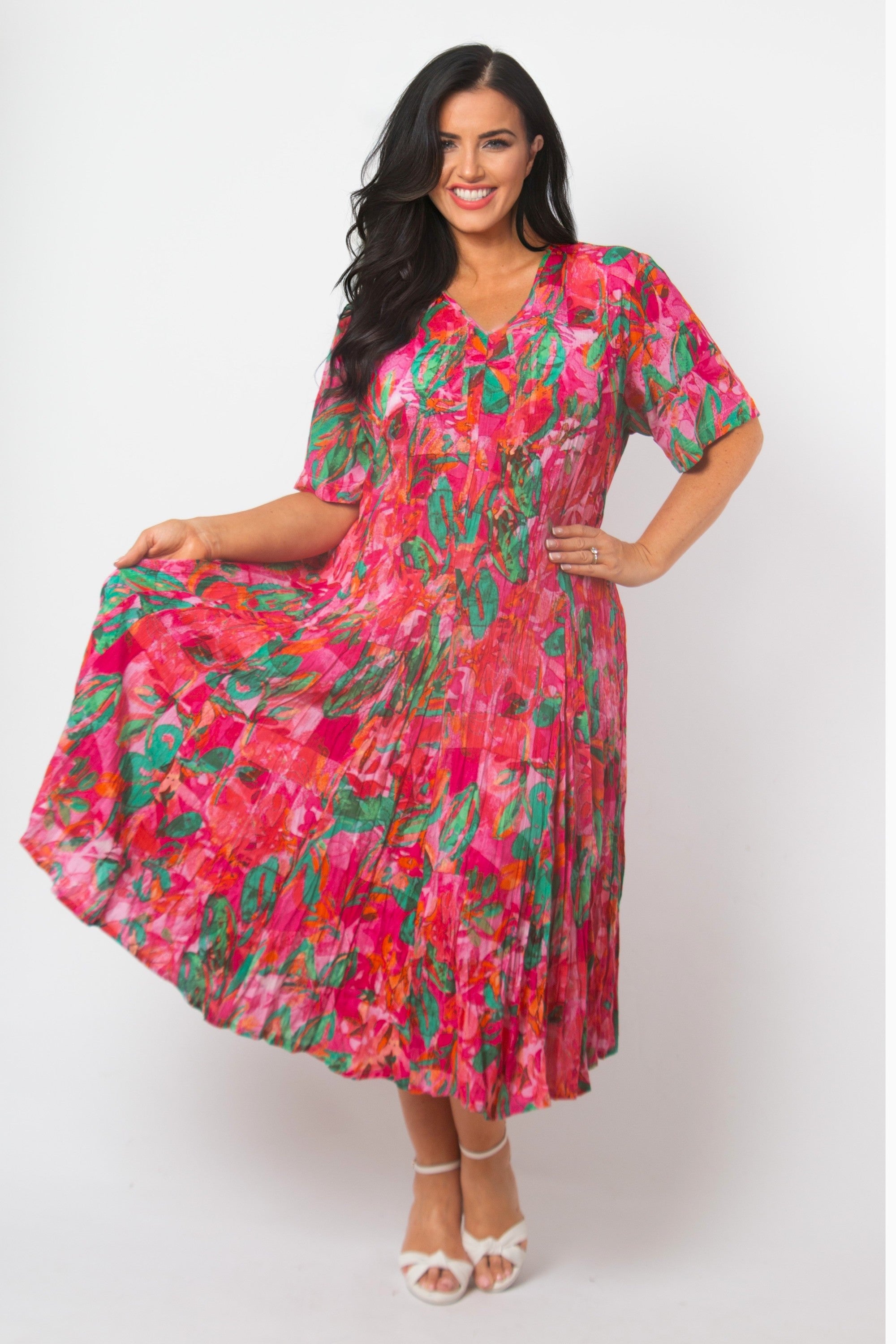 Orientique Sao Paulo godet dress - Pink