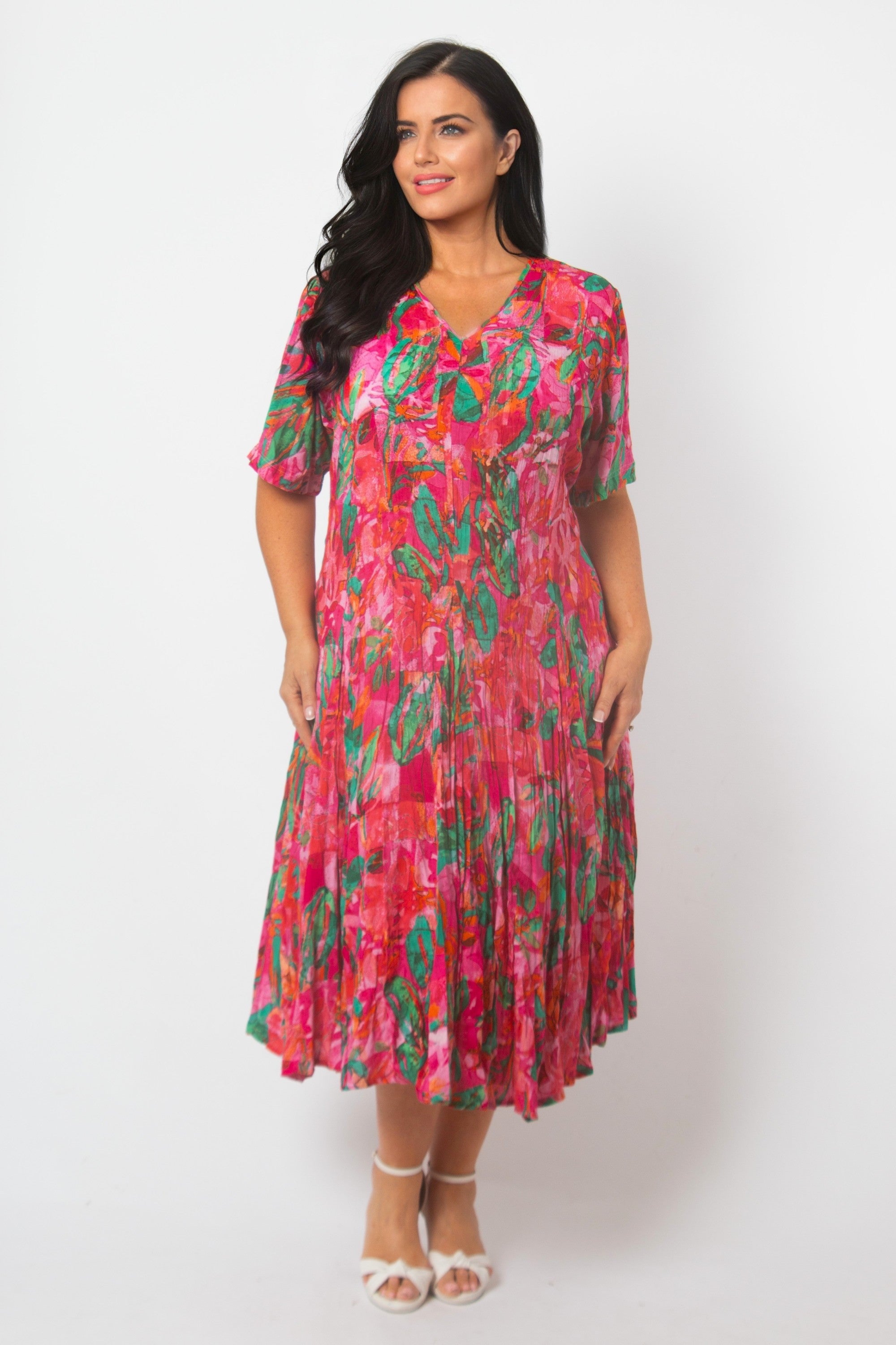 Orientique Sao Paulo godet dress - Pink