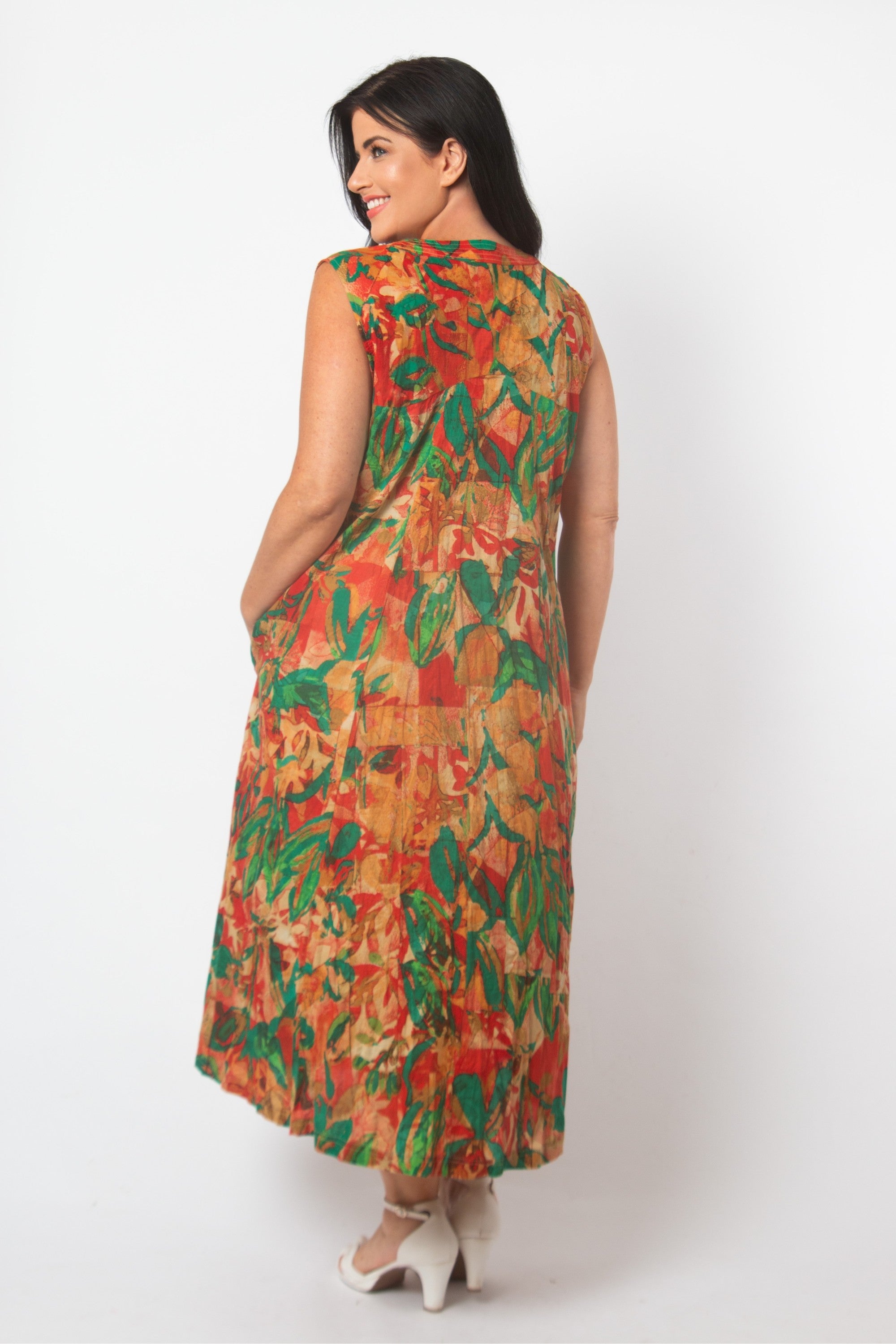 Orientique Sao Paulo pleat dress - Red
