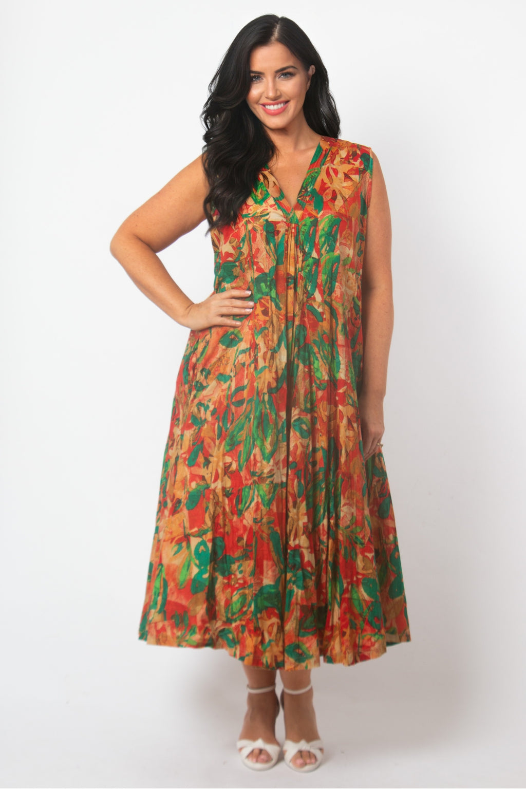 Orientique Sao Paulo pleat dress - Red