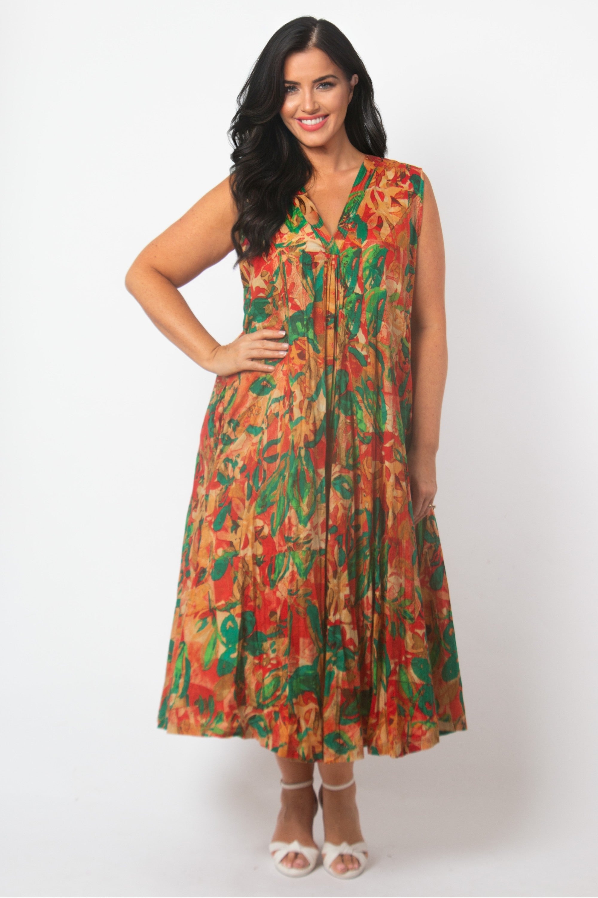 Orientique Sao Paulo pleat dress - Red