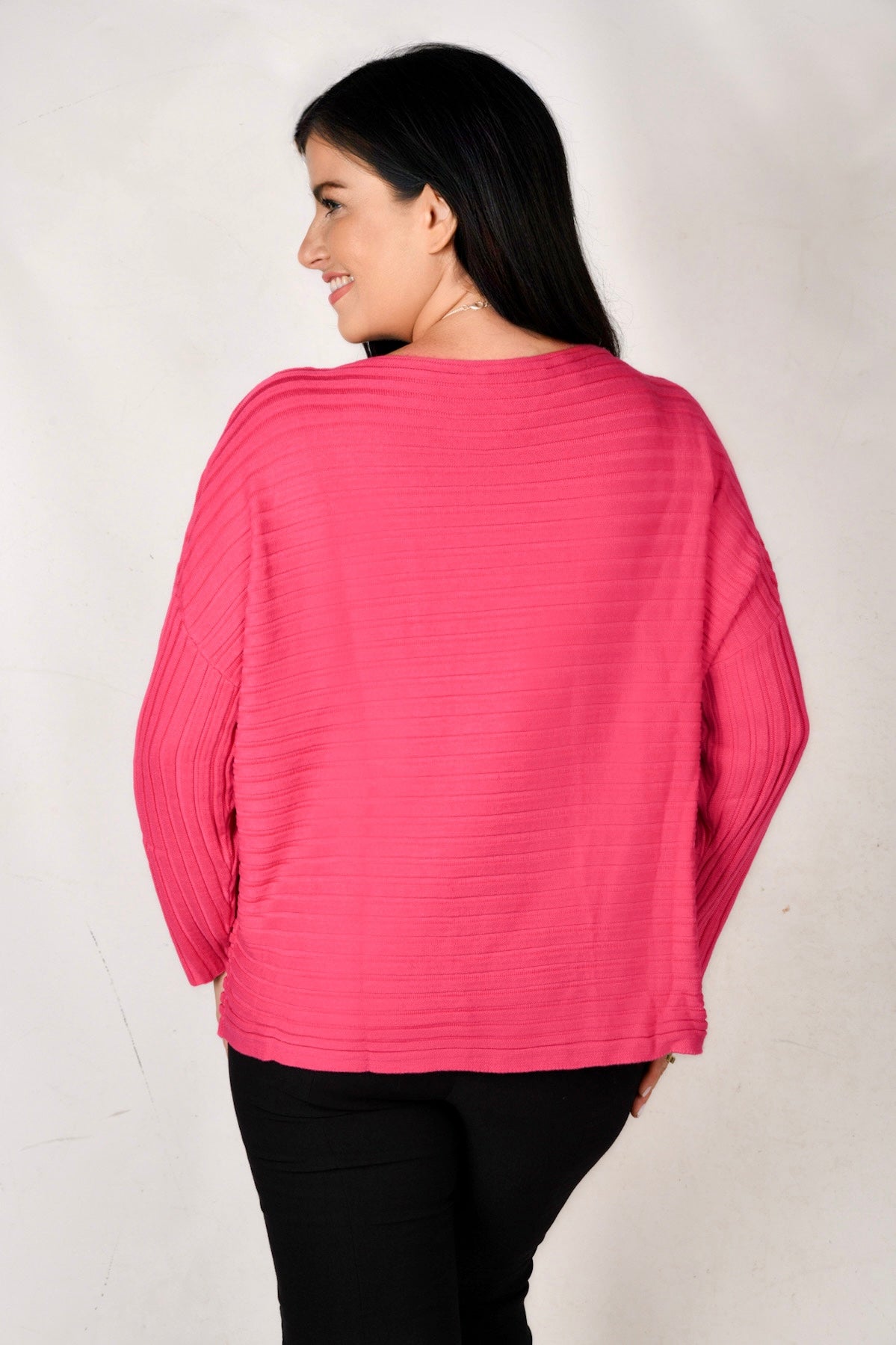 Doris Streich rib detail jumper - Fuchsia