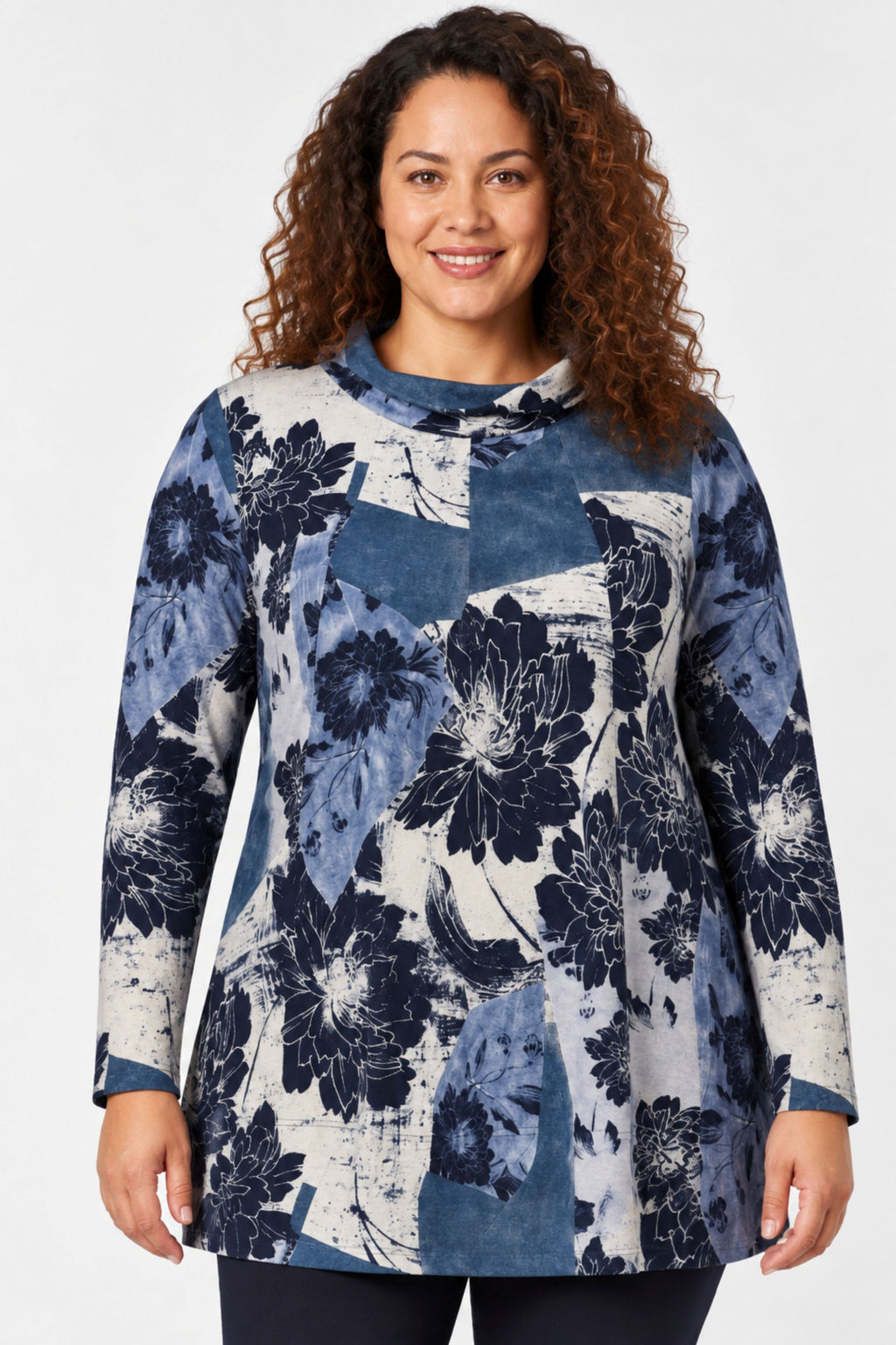 Pont Neuf Frica cowl tunic - Blues