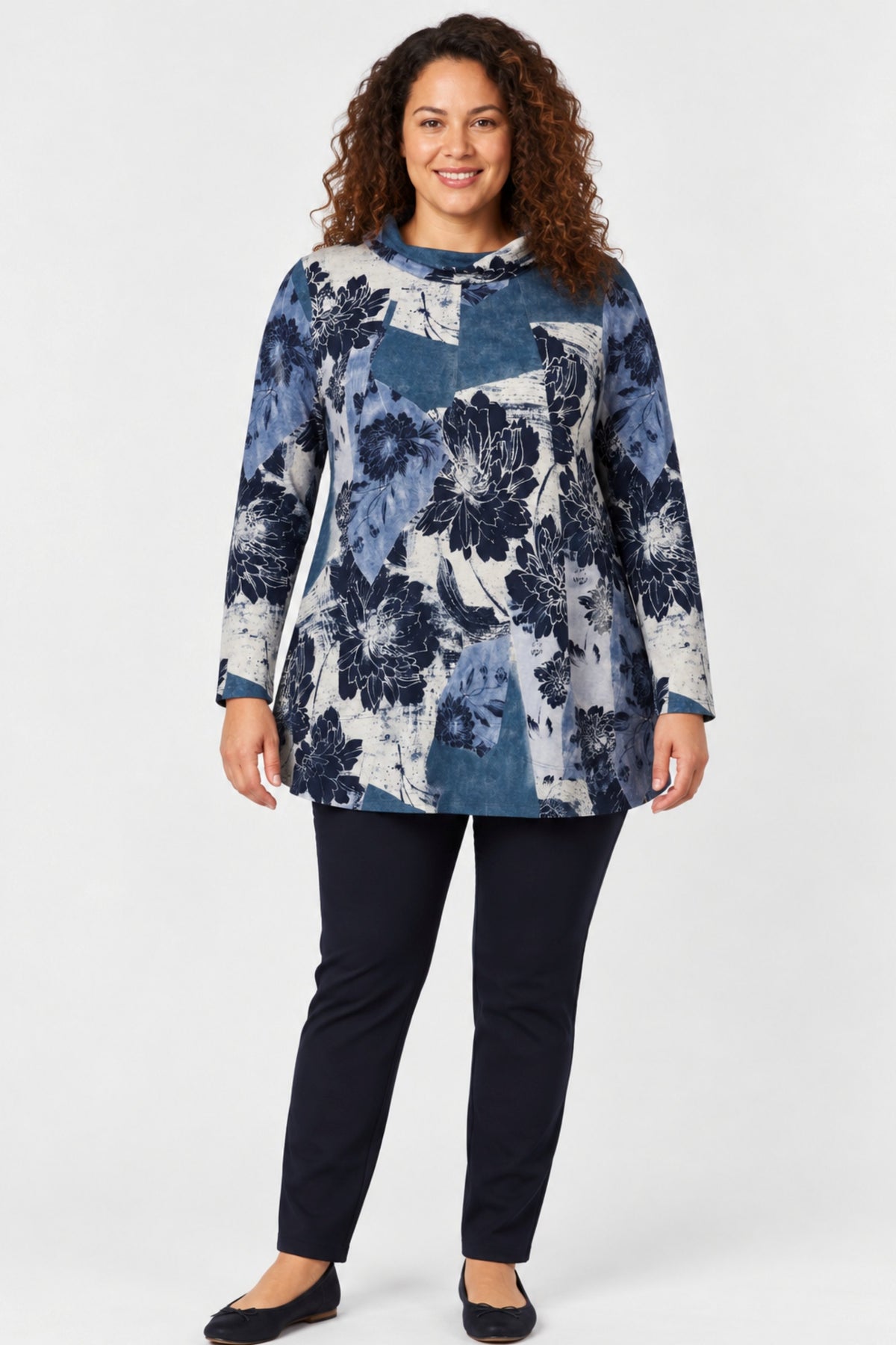 Pont Neuf Frica cowl tunic - Blues