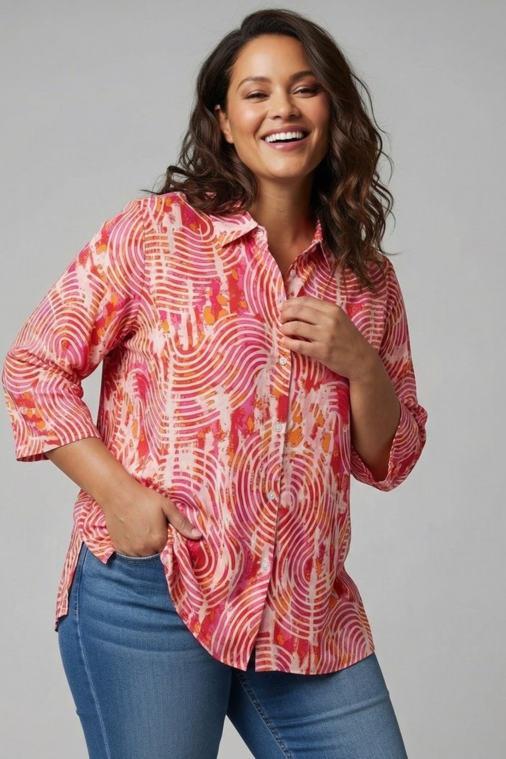 Pont Neuf Abira linen mix shirt - Black/White