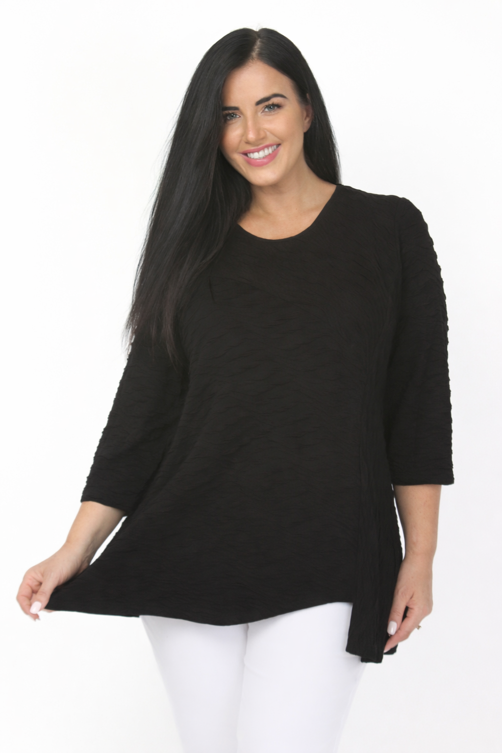 Pont Neuf Cam jersey texture tunic - Black