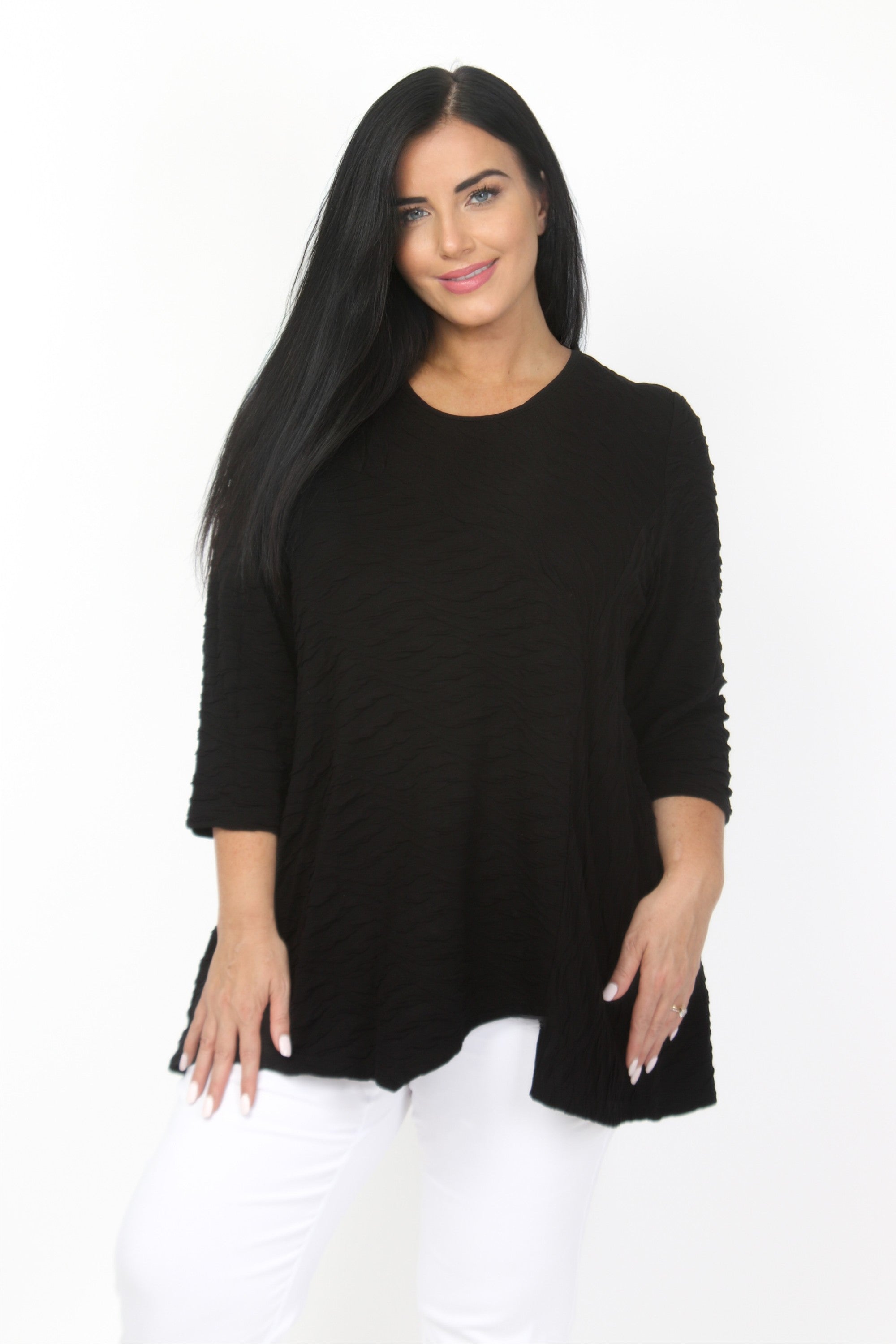 Pont Neuf Cam jersey texture tunic - Black
