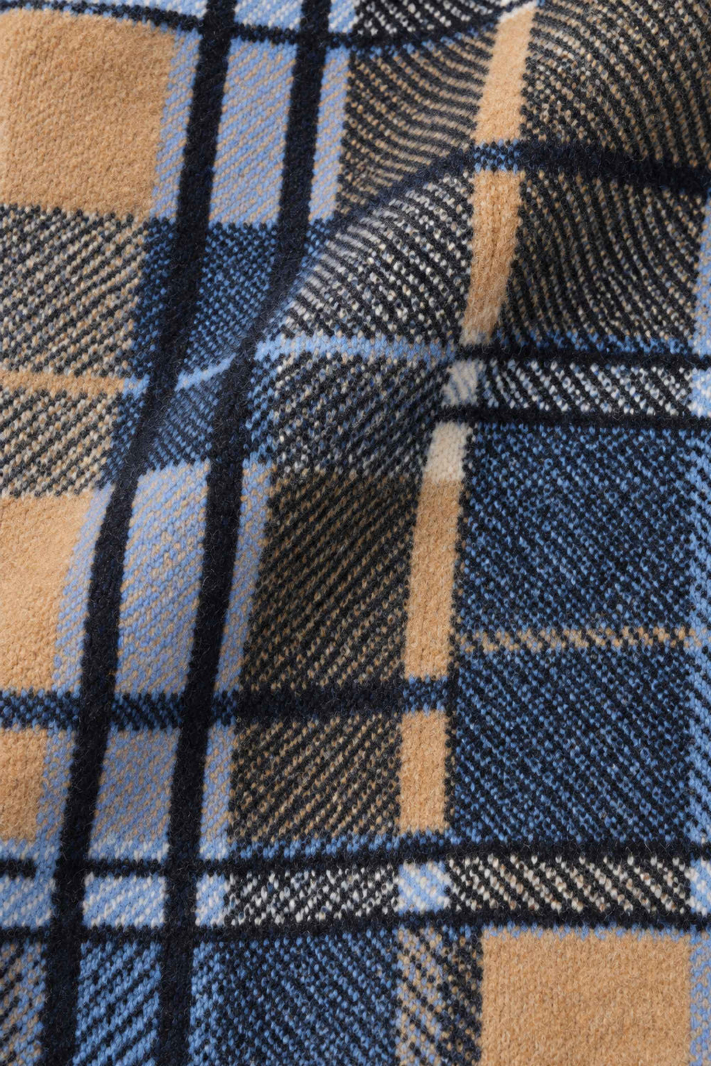 Via Appia check jacket - Camel/Blue