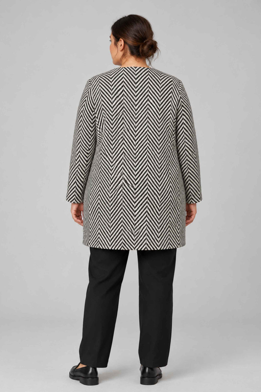 Via Appia edge to edge jacket - Black/White