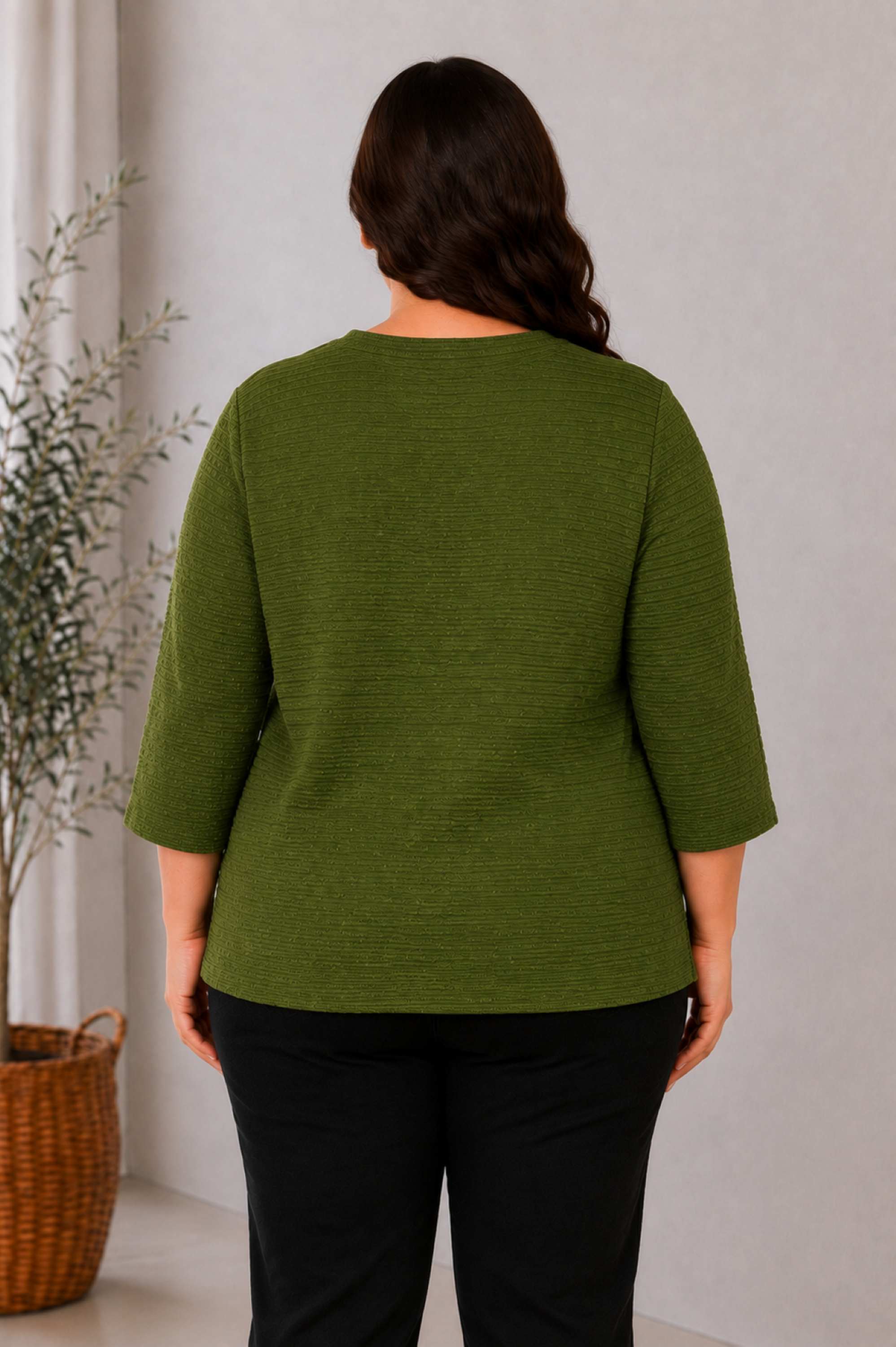 Via Appia jersey rib top - Matcha