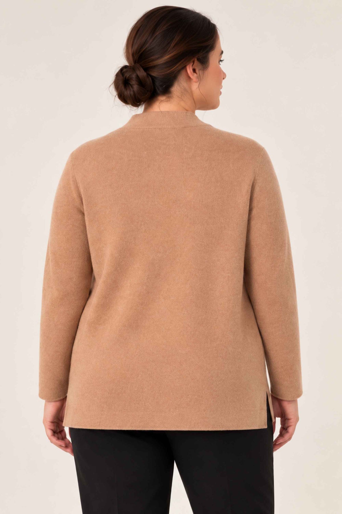 Via Appia V neck jumper - Camel