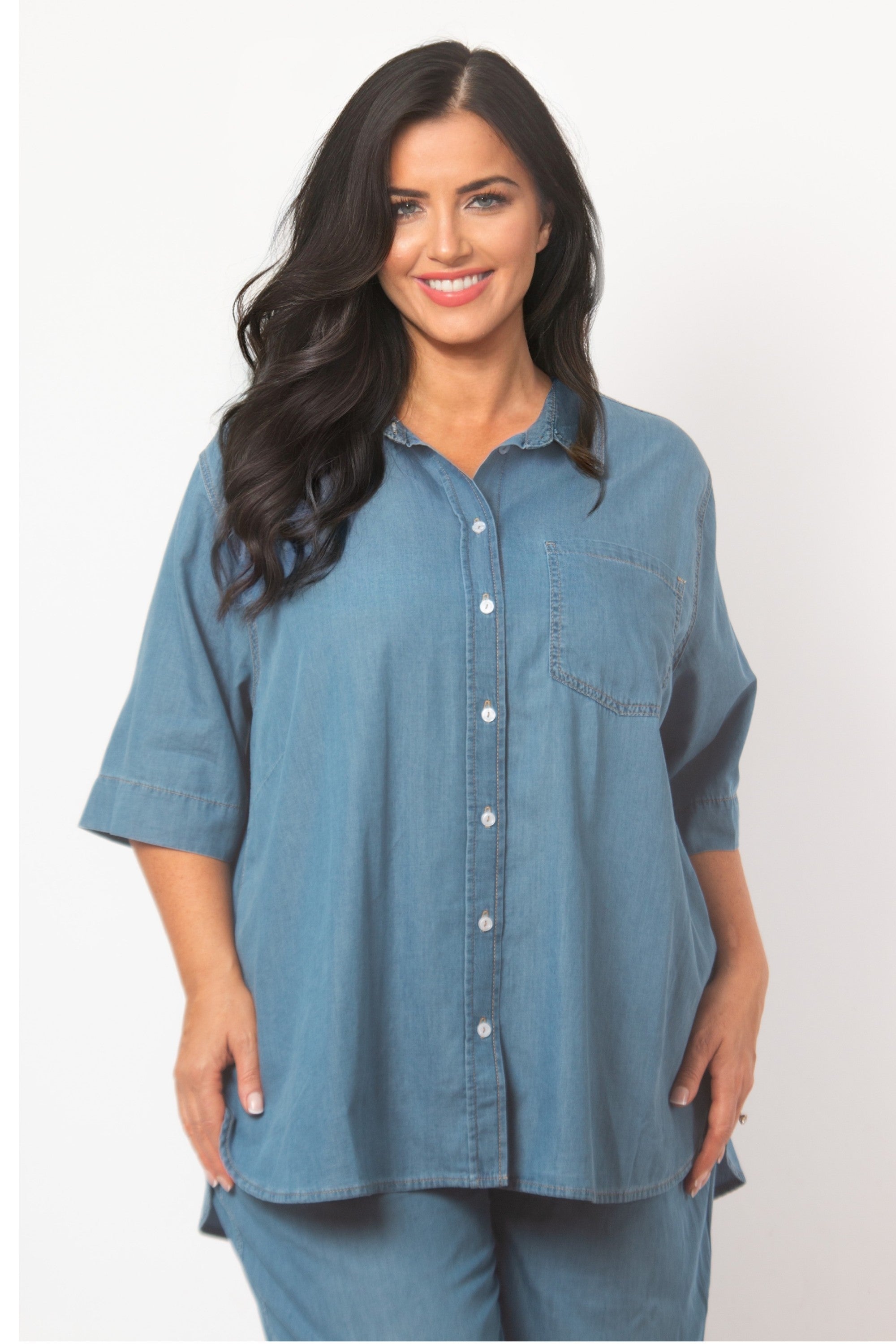 Via Appia cotton shirt - Denim