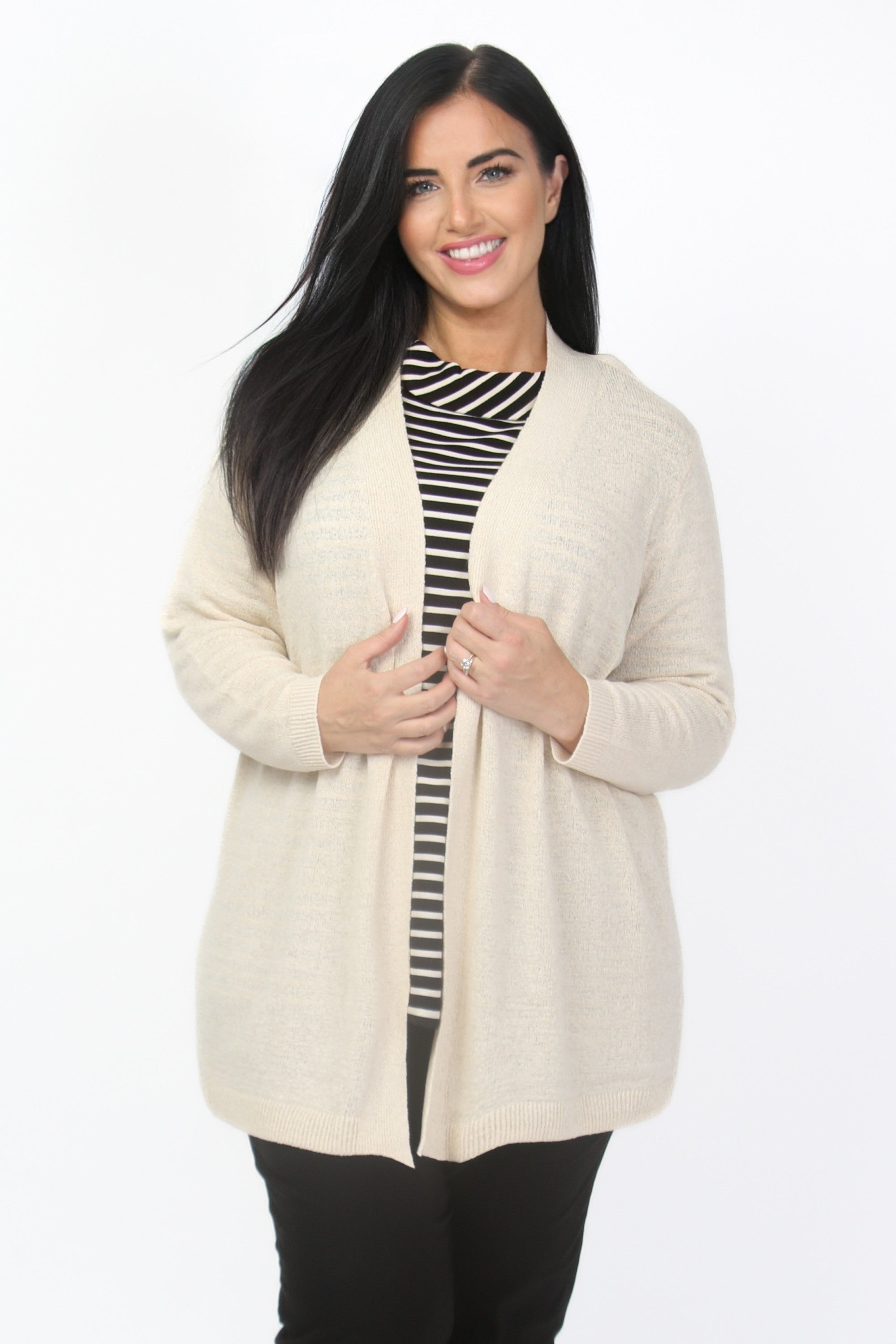 Via Appia edge to edge cardi - Ecru
