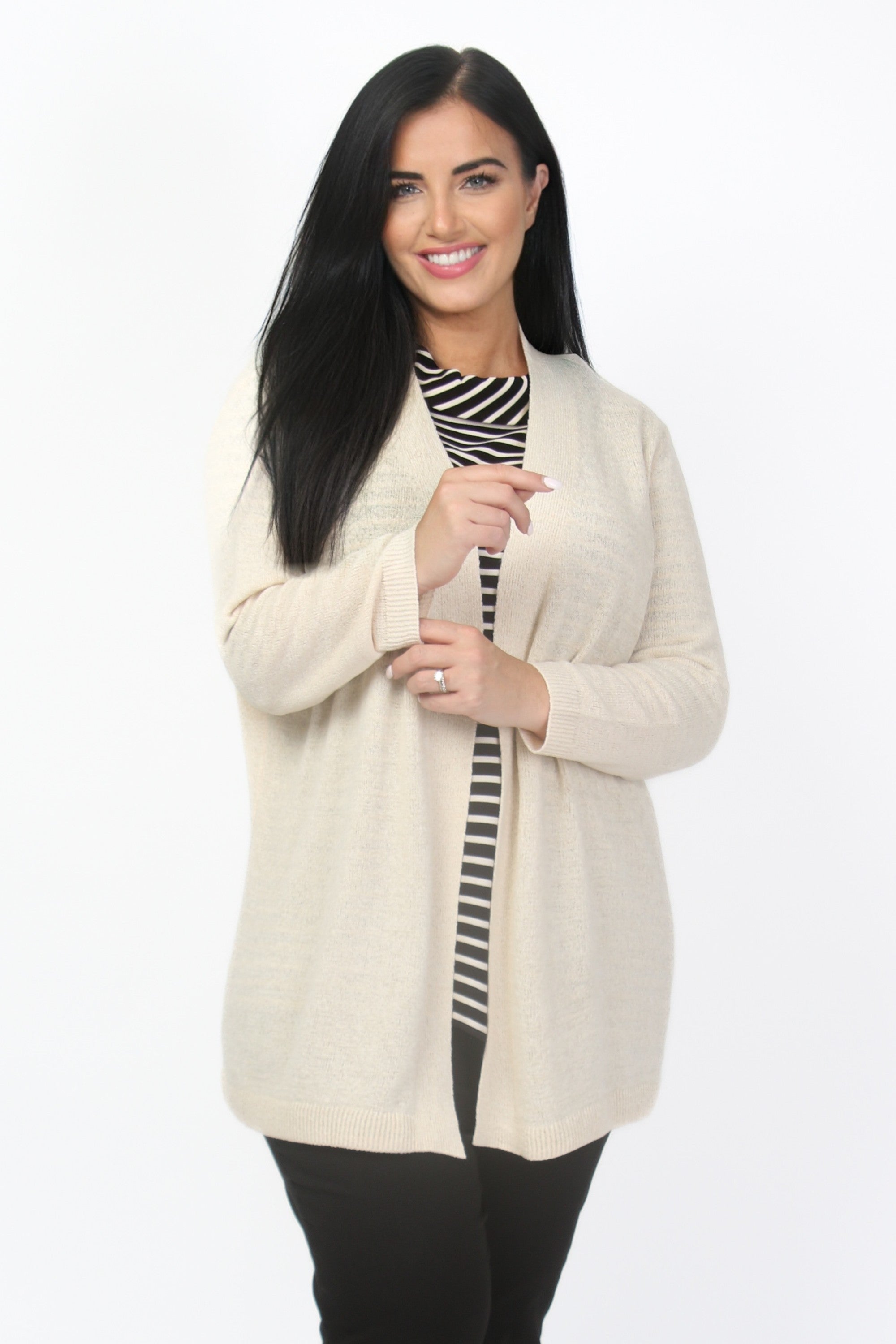 Via Appia edge to edge cardi - Ecru