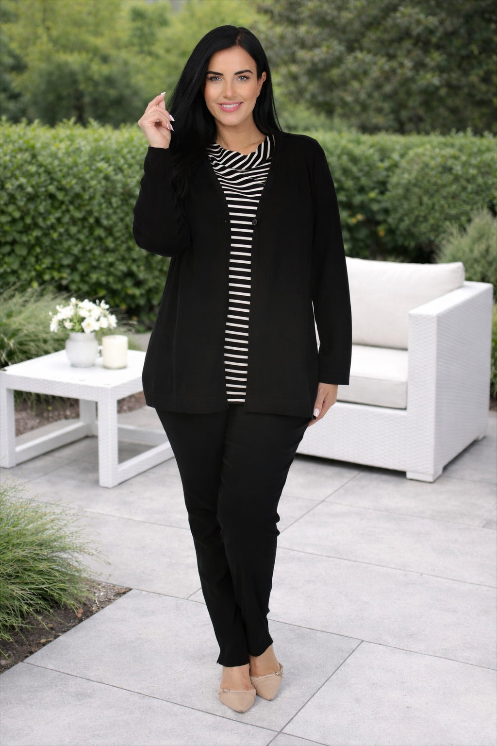 Via Appia one button cardi - Black