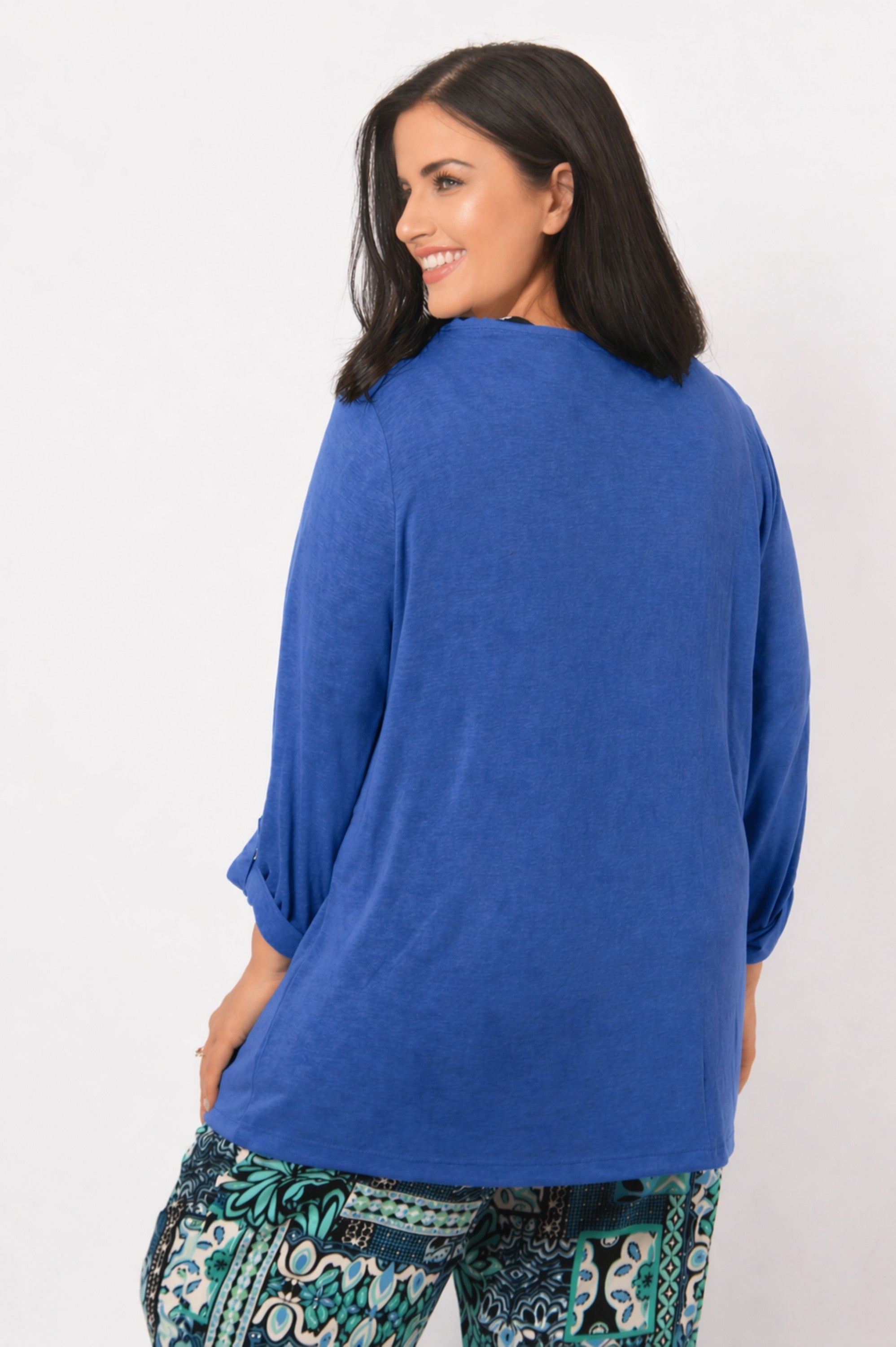Via Appia one button cardi - Cobalt