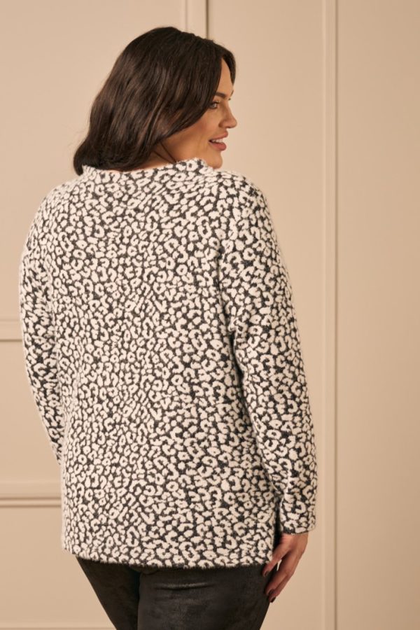 Mona Lisa fluffy knit top - Black/White - Image 2