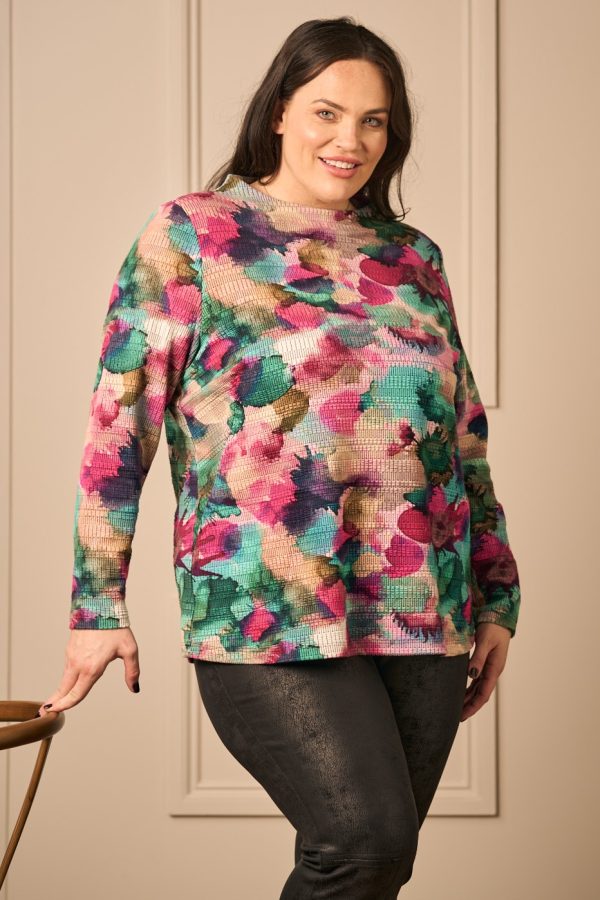 Mona Lisa jacquard jersey top - Multi - Image 5