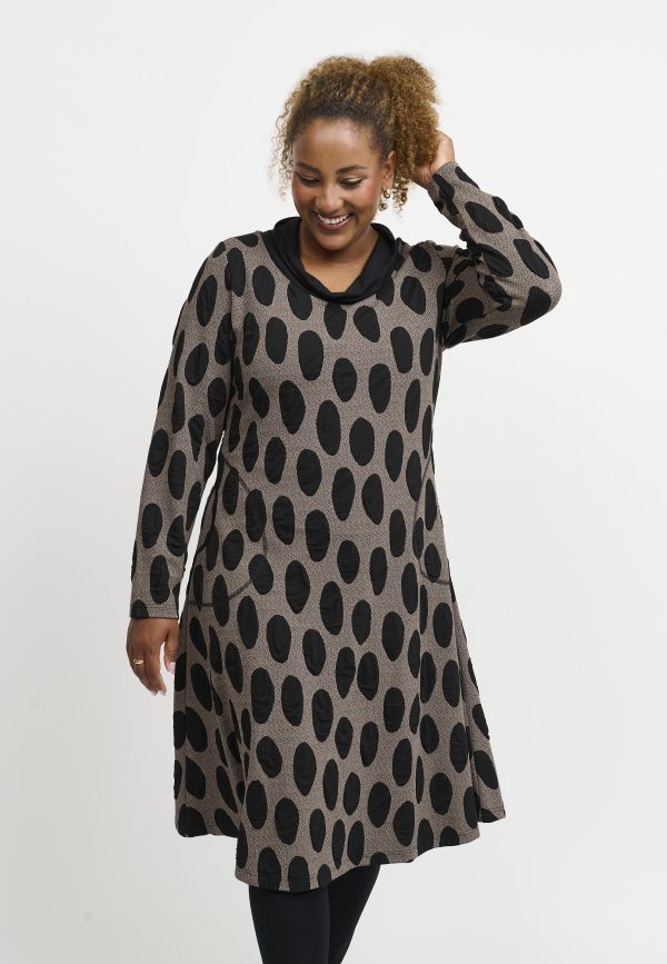 Pont Neuf Vally jersey cowl dress- Taupe - Image 4