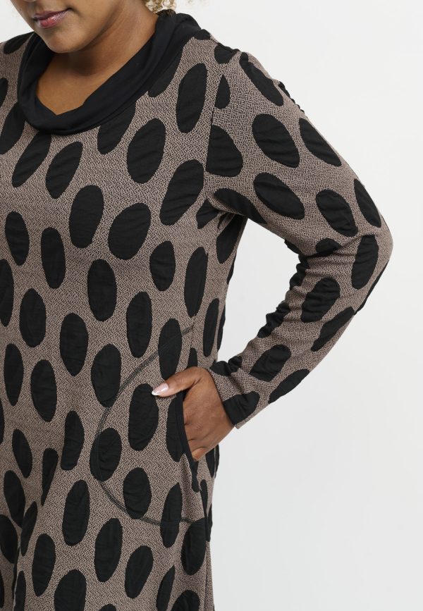 Pont Neuf Vally jersey cowl dress- Taupe - Image 3