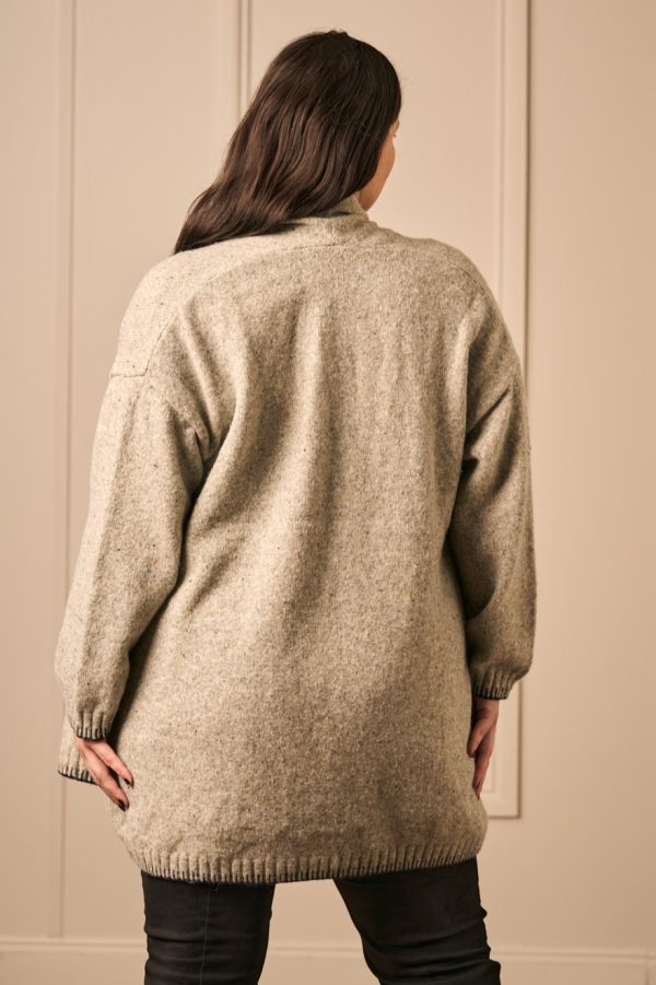 Ciso stitch edge cardi - Grey - Image 2