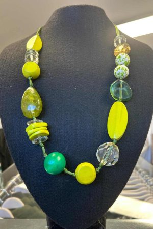 Zoe large stone necklace - Lime